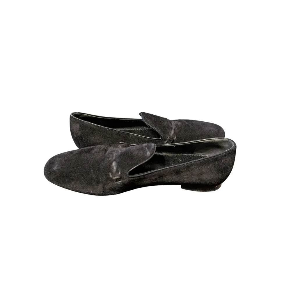 Louis Vuitton Women's Black Suede Loafers Slip-On Dress Shoes Made in Italy 5.5